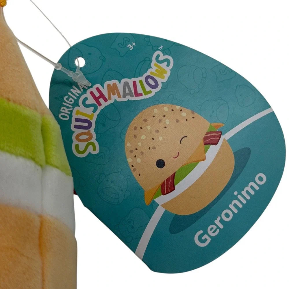 Squishmallows Geronimo Burger‎ Plush Stuffed Animal Toy With Tags Cute